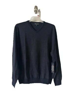 Suéter Garret Scott Extra Fino Lana Merino Para Hombre Talla XL Cuello en V Azul Marino NUEVO Foto 1 de 4