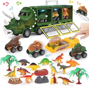 LED Dinosaurier Spielzeug LKW Dino Kinderspielzeug Spielzeugauto Autotransporter - Bild 1 von 18