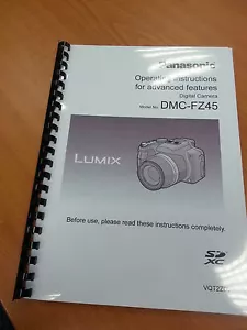 PANASONIC LUMIX DMC FZ45 USER MANUAL GUIDE INSTRUCTIONS PRINTED 223 PAGES A5 - Picture 1 of 1