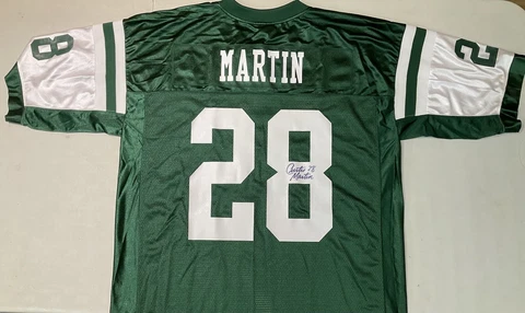 Authentic Reebok- Signed Curtis Martin #28 NY Jets Green Jersey New W/Tags Sz XL Cover