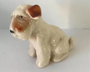Vintage Dog Ornament. Made in Japan. Japanese. Terrier cute retro white & brown. - Picture 1 of 6