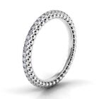 Eternity Band Solid 14K White Gold Round 0.84 Ct Lab Created Diamond Size 8 9
