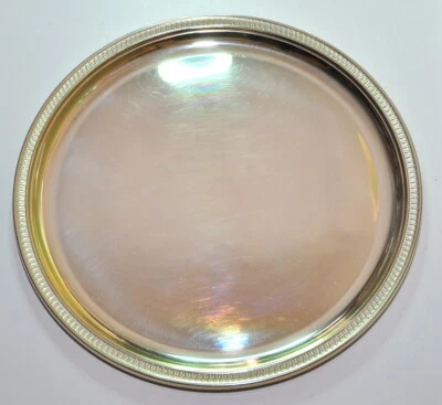 Vassoio rotondo Argento 800  28 cm 425 grammi anni 70 - Immagine 1 di 4