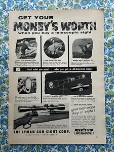 Pubblicità stampa vintage 1958 Lyman Gun Sight Corporation - Foto 1 di 7