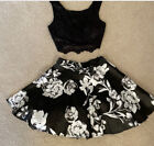 Nye/homecoming/prom/formal Cruise Floral Sequin Crop Top Midi Mini Skirt Dress