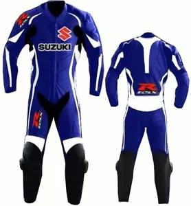 Suzuki GSXR Motorcycle Suits 2PC Leather Jacket Pant Biker Racer Armour Sports - Picture 1 of 3
