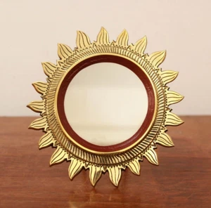 Aranmula Kannadi Make Up Mirror Round Wedding / Birthday Gift Box Tabletop Decor - Picture 1 of 5
