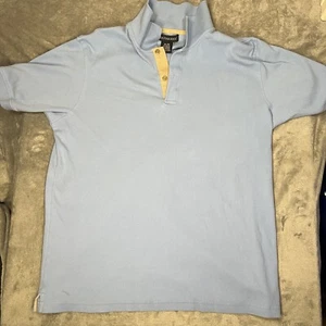 Hathaway Adult Shirt XL Blue Polo Short Sleeve Collared Solid Ribbed Knit Mens - Picture 1 of 7