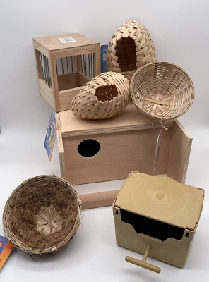 Nistkästen , Exotenkörbchen, Brutnest, Kunststoffnest, Bambus/Kokusnest, Faser - Bild 1 von 2