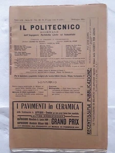 Il Politecnico Journal dell'Ingennere Architect Civil Industriale Nr. 12 - 1911 - Bild 1 von 3