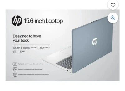 HP 15-fc0037wm 15.6" FHD Ryzen 5 7520U 2.8GHz 8GB RAM 256GB WIN11 MIDNIGHT BLUE - Image 1 of 3