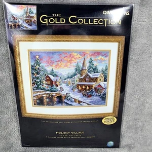 Dimensions Gold Collection Holiday Village Counted Cross Stitch Kit #8783 16x12 - Picture 1 of 5