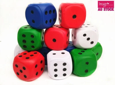4x Moulded Foam Dice Child Kids Room Activities Games Math Teaching YW - image 1 of 3
