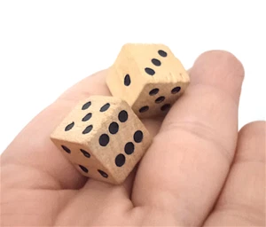 DADI - DICES 80s italy lotto 2 pezzi in legno - Imagen 1 de 2