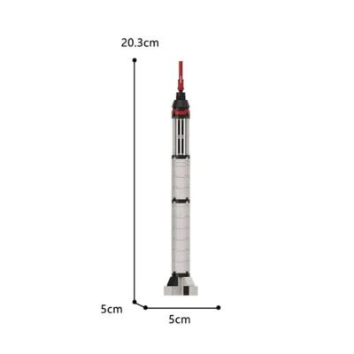 Custom MOC MR Manned Suborbital Rocket Space Booster Model 1:110 Scale 60 Bricks - Image 1 of 4