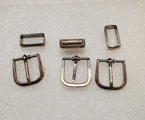 RIBCO Nickel Belt Buckle Set , Keeper & Buckle ( new ) 3 PACK - Picture 1 of 5