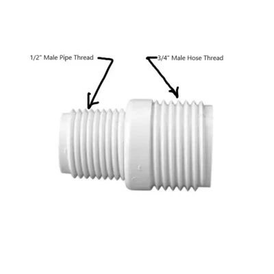 Lasco PVC Garden Hose Adapter 1/2-in MIP x 3/4-in MHT