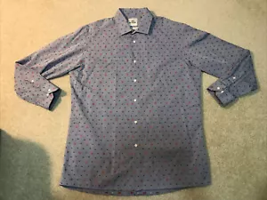 Camisa de Vestir Ben Sherman Manga Larga Azul Estampado Floral Calce Ajustado Hombres 16.5 32/33 - Imagen 1 de 8