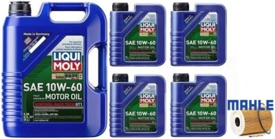 ★  9L Liqui Moly 10W-60 Race Tech GT1 Synthetic Oil Change Kit E90 BMW M3 S65 ★ - Image 1 of 4