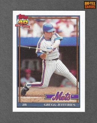 1991 Topps - Gregg Jefferies #30 A* before copyright, Bold 40th Anniversary Logo - Image 1 of 2