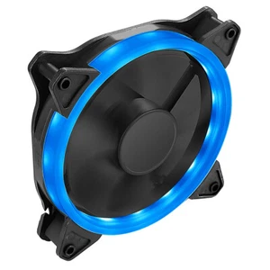 CIT Blue Ring 16 LED's 12cm 120mm 3/4-Pin PC Cooling Case Fan 7-Blades 48.7CFM - Picture 1 of 10