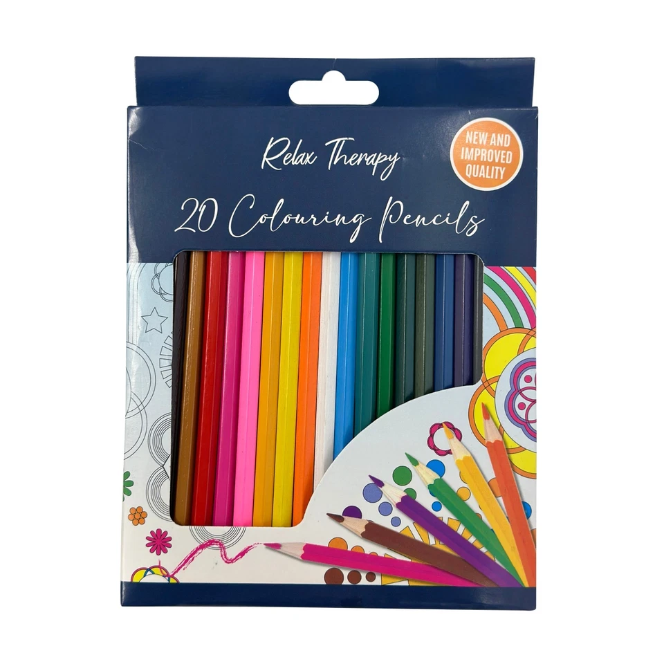 20 Colouring Pencils Professional Artist Colour Therapy Quality Relaxing assort - Image 1 of 4