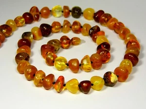 Baltischer Bernstein Halskette 22" 38gr Multicolor Naturstein Edelstein Edelstein 5913 - Bild 1 von 16
