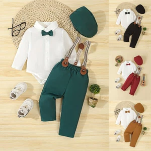 Baby Boys Long Sleeve Kids Lapel Shirt Tops Long Pants Gentleman Outfits Set - Picture 1 of 58