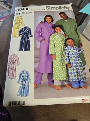 Simplicity R10400 EASY Robes for Men, Women & Kids Sz XS-XL UNCUT Pattern 1562 - Image 1 of 4