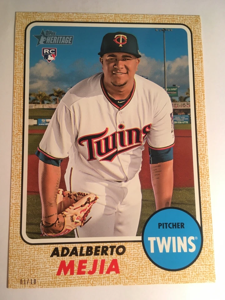 2017 Topps Heritage High Number 5x7 Adalberto Mejia Twins RC 550 #'d 01/10 Gold - Image 1 of 1