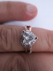 1.43 Carat 18K Rose Gold Diamond Engagement Ring Center=1.05 H-SI3 Value=$12,750 - Picture 1 of 10