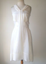COSTUME NATIONAL Ivory Cotton Silk Sheer Cut Out Dress 40 4