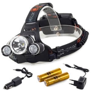 Outdoor CREE LED USB Scheinwerfer Stirnlampe Kopflampe Headlamp 2x PowerAkkus - Bild 1 von 10