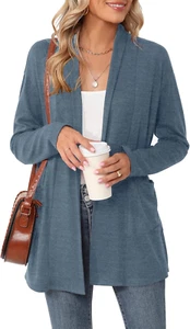 Micoson Women'S Long Sleeve Open Front Cardigan Casual Loose Lightweight Cardiga - Picture 1 of 12