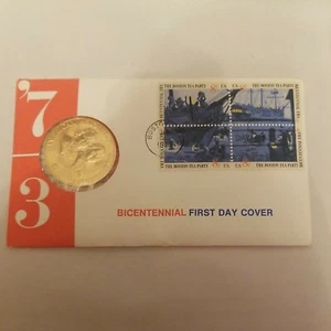 1973 Bicentennial First Day Cover with Medal & Descriptive inserts. - Picture 1 of 6