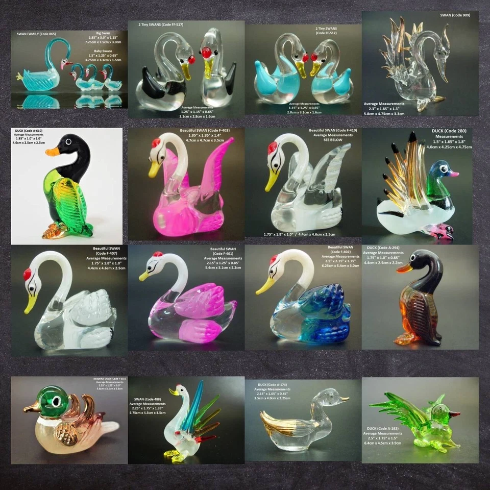 BEAUTIFUL Glass DUCK Glass SWAN Glass FIGURINE Glass Ornament Animal Collectable - Image 1 of 1