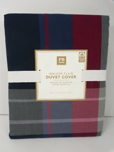 Pottery Barn Teen Walker Plaid Cotton Duvet Cover Red Multi Twin #A1370 - Picture 1 of 4