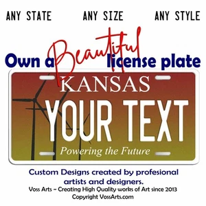 Placa de licencia Kansas Power Future personalizada cualquier TEXTO coche bicicleta etiqueta clave - Imagen 1 de 7