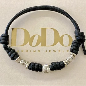 Dodo Pomellato Bracciale Nero Pepita Granelli Rondelle Argento Unisex Originale - Foto 1 di 5
