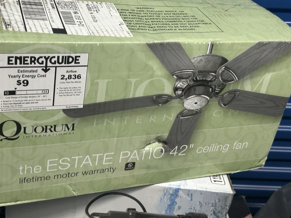 Quorum Estate Patio Ceiling Fan, Old World - 143425-95 - Image 1 of 1