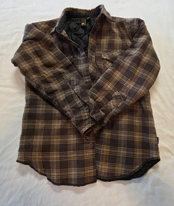 Element Gear Flannel Lined Shirt Jacket Men's Plaid Brown Casual Wear - Picture 1 of 12