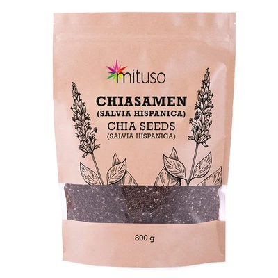 Chia Samen 800g naturbelassen ohne Gentechnik | Salvia Hispanica Chia Seeds - Bild 1 von 4