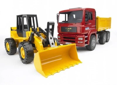 BRUDER MAN TGA Construction Truck and Articulated Road Loader FR 130 - B102752 - Image 1 of 3