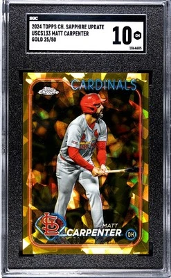 2024 Topps Chrome Update Series Sapphire Edition Matt Carpenter #USCS133 dorado/50 Foto 1 de 2