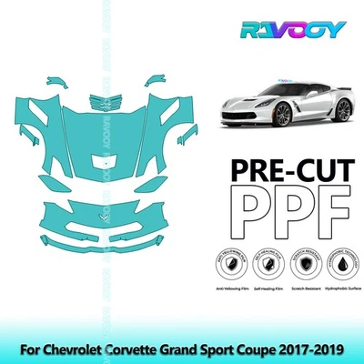  Kit de protección de pintura PPF para Chevrolet Corvette Grand Sport cupé 2017-2019 Foto 1 de 4