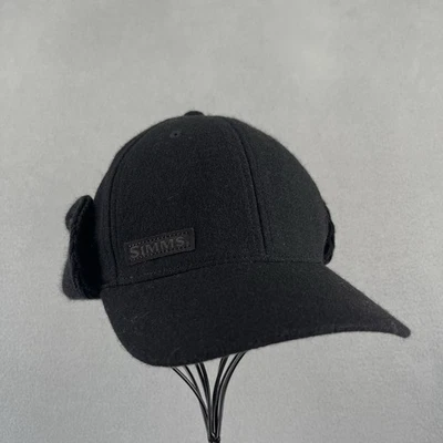Simms Pesca Lana Sombrero Gorra Para Hombres OSFA Negro Solapa Oreja Invierno Exterior Elastizado Flex Foto 1 de 4