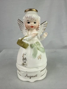 Vintage Napco A4588 August Birthday Angel w/ Picnic Basket Figurine 4”H - Picture 1 of 7