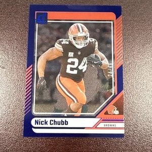 2024 Clearly Donruss NICK CHUBB blu /49 Cleveland Browns SP - Foto 1 di 2