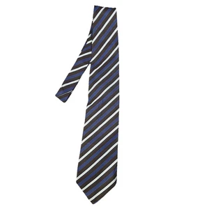 Corbata Massimo Dutti Para Hombre Talla Única Marrón Azul Rayas Hecha en Italia Clásica Oficina - Imagen 1 de 6