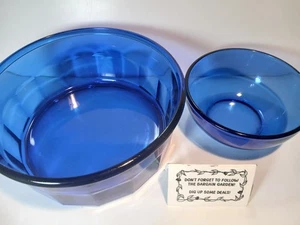 Arcoroc France Kobaltblau Glasplatte Servierschale 9" & Verschiedenes 6" Blau Glasschale - Bild 1 von 8
